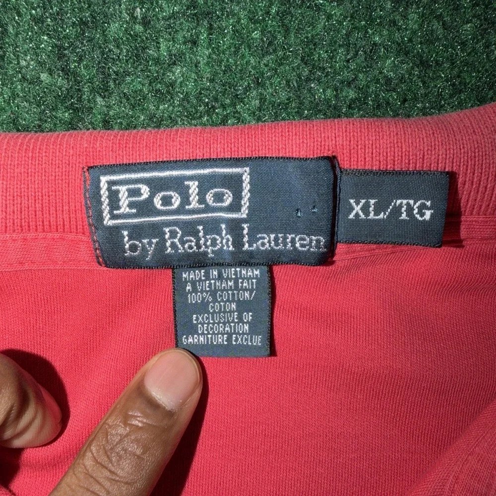 Polo Ralph Lauren Pink Poll Shirt Men's Size XL 100% Cotton Blue Horse